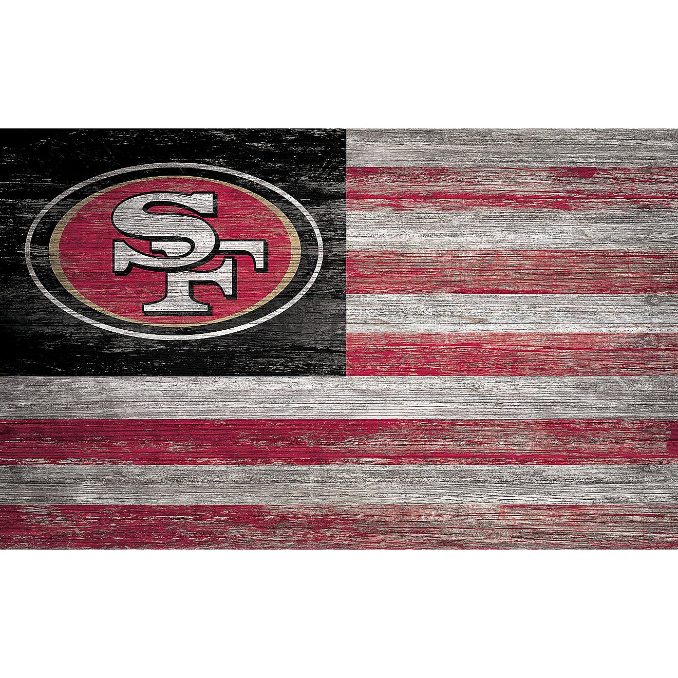 Fan Creations San Francisco 49ers 11 in x 19 in Distressed Flag Sign                                                             - view number 1