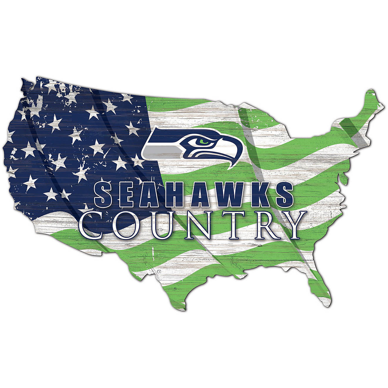 Fan Creations Seattle Seahawks USA Shape Cutout Wall Decor                                                                       - view number 1