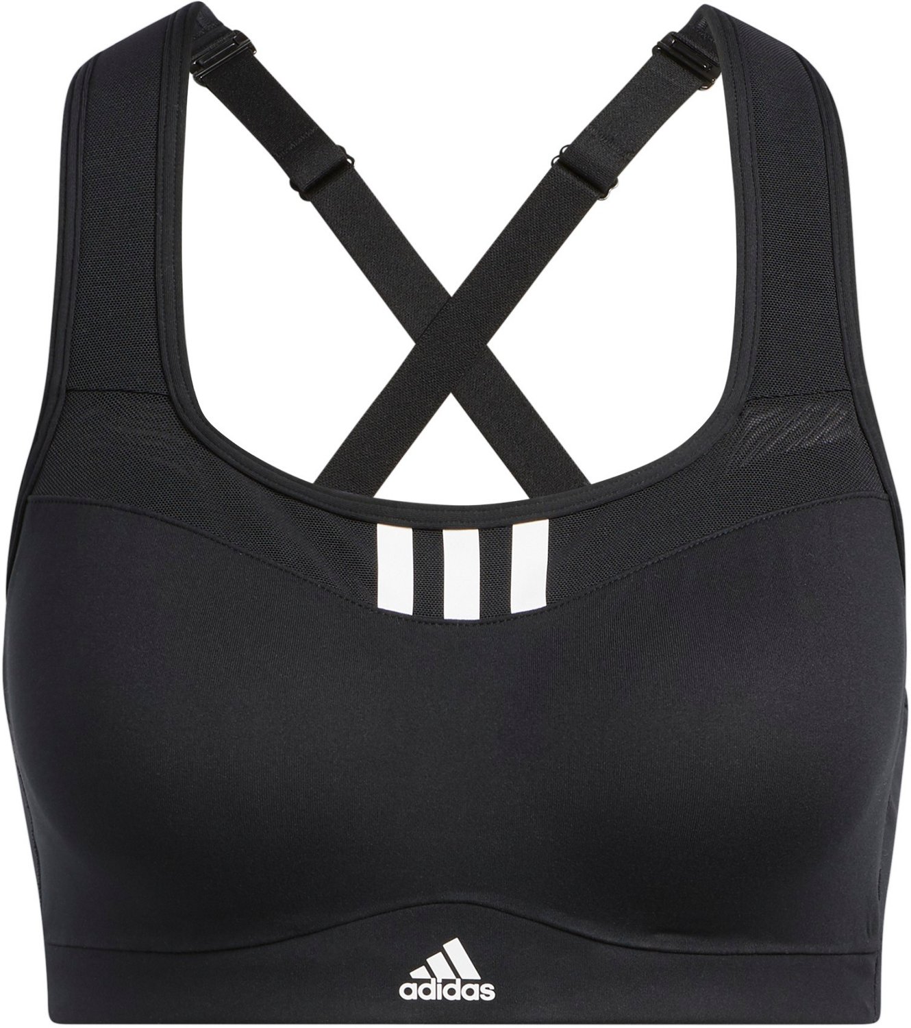 bra adidas Performance Essentials 3 Stripes Crop Top - Black/White -  women´s 