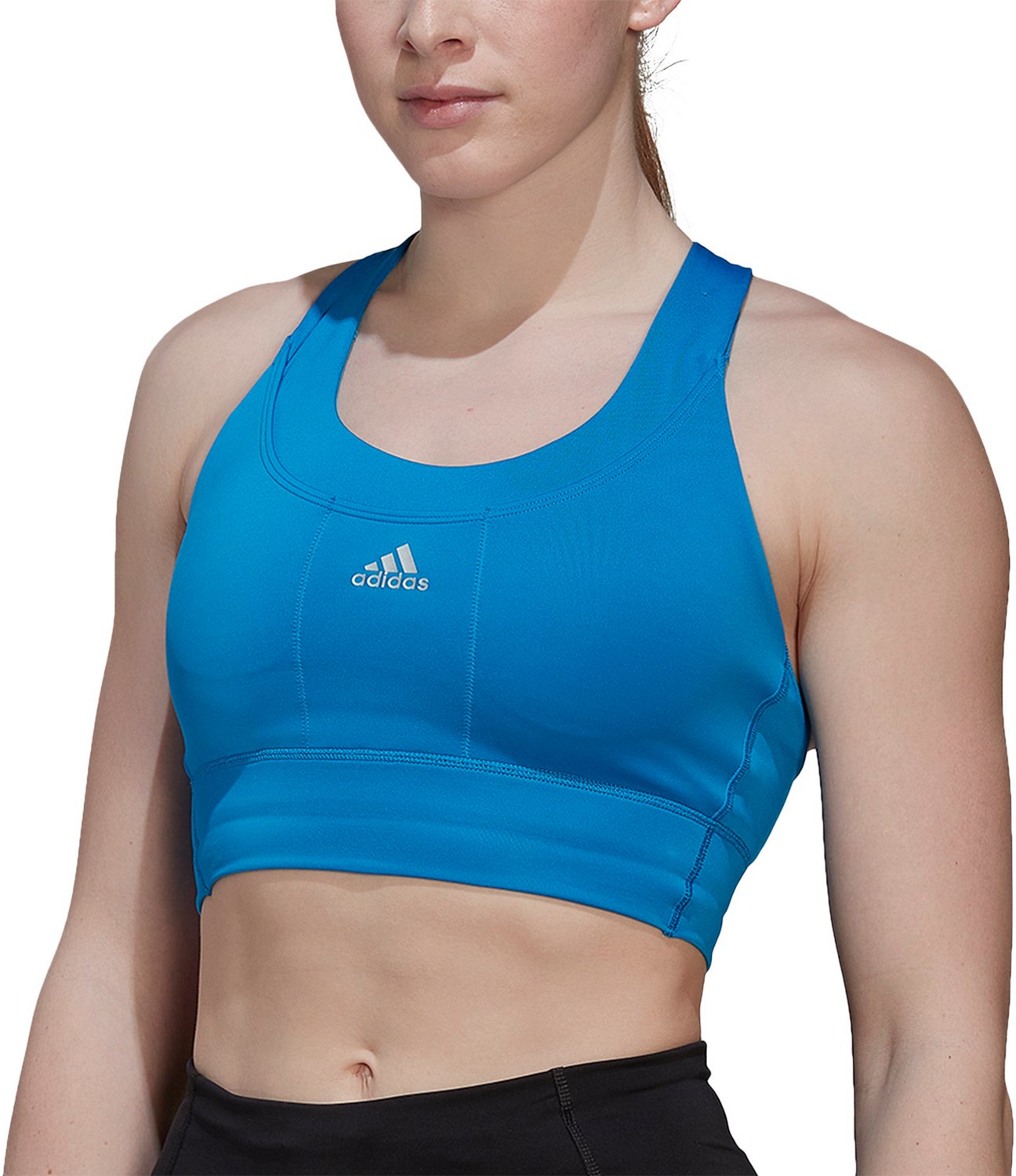 adidas Women's Run Pocket Medium Support Sports Bra Academy