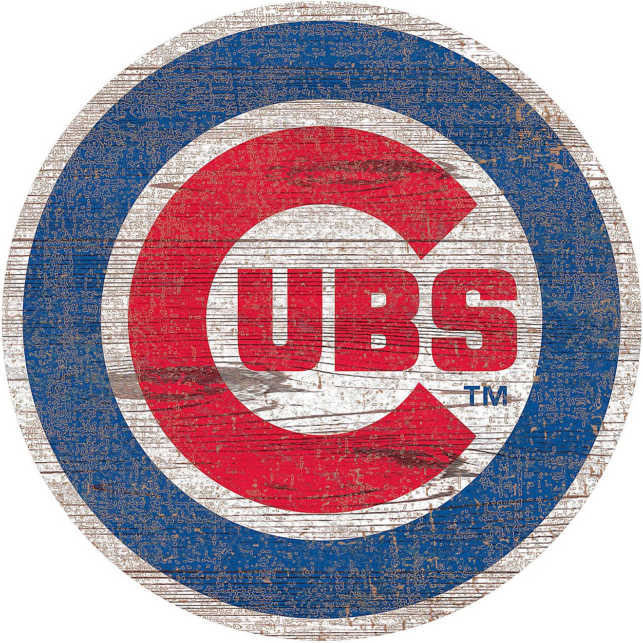 Fan Creations Chicago Cubs Distressed Logo Cutout Sign                                                                           - view number 1