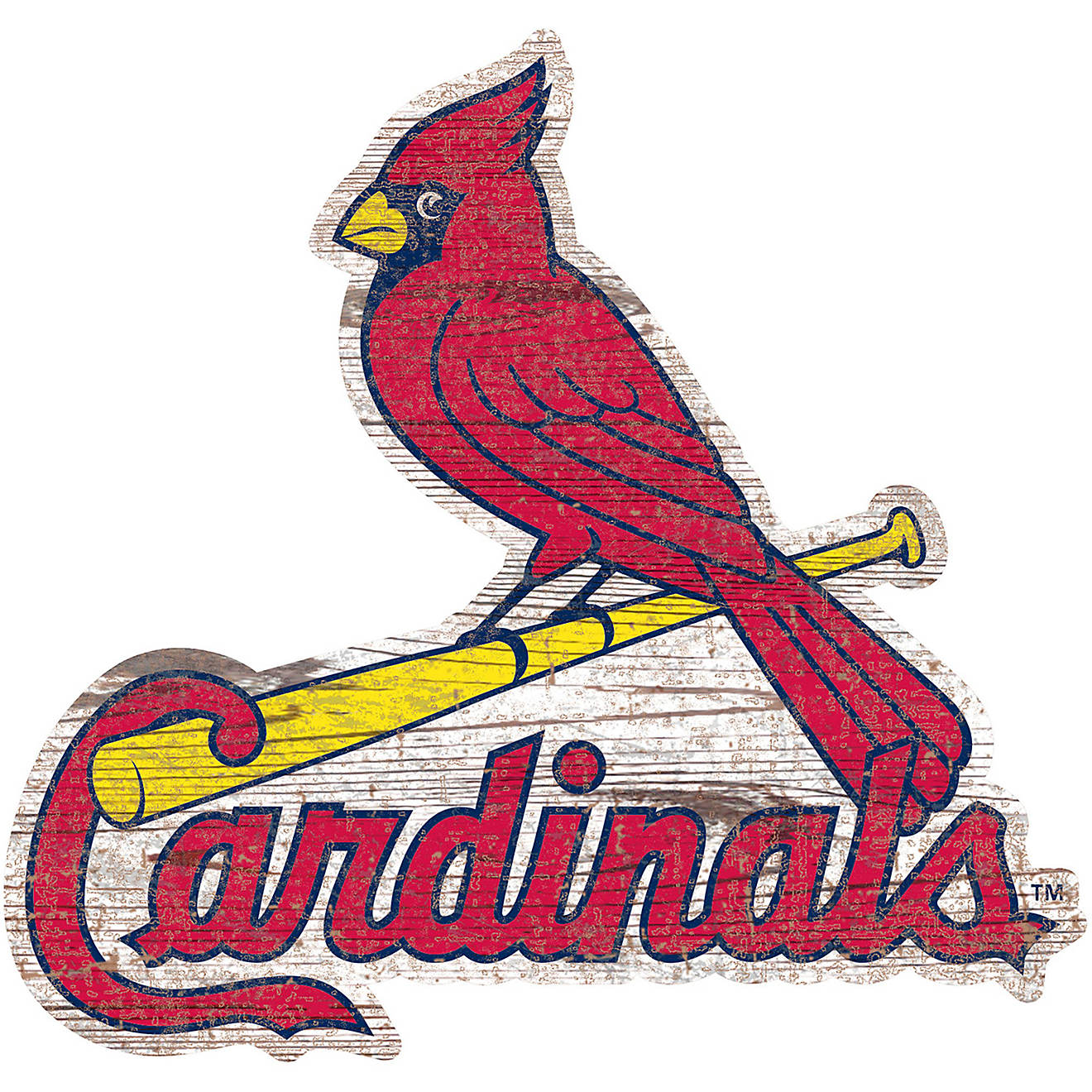Fan Creations St. Louis Cardinals Distressed Logo Cutout Sign                                                                    - view number 1