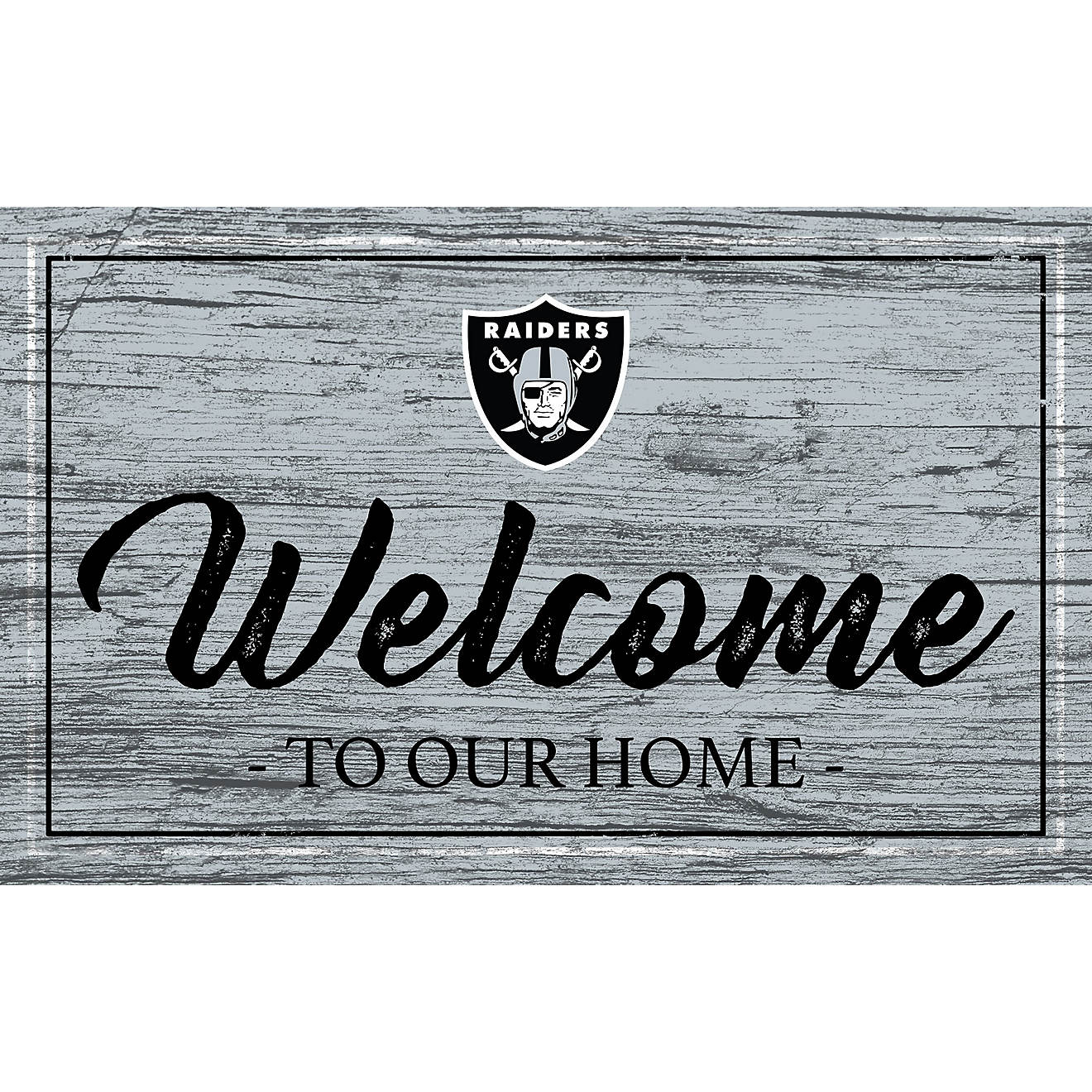 Fan Creations Las Vegas Raiders Team Color Welcome 11 in x 19 in Sign                                                            - view number 1