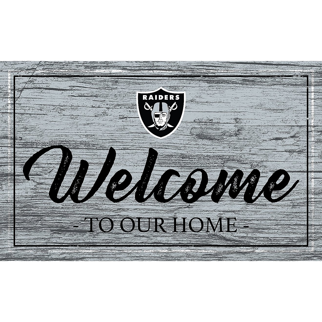 Fan Creations Las Vegas Raiders Team Color Welcome 11 in x 19 in Sign                                                            - view number 1