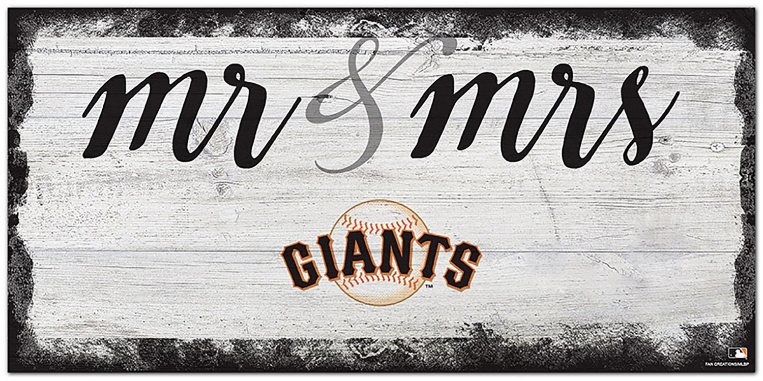 Fan Creations San Francisco Giants Script Mr & Mrs 6x12 Sign