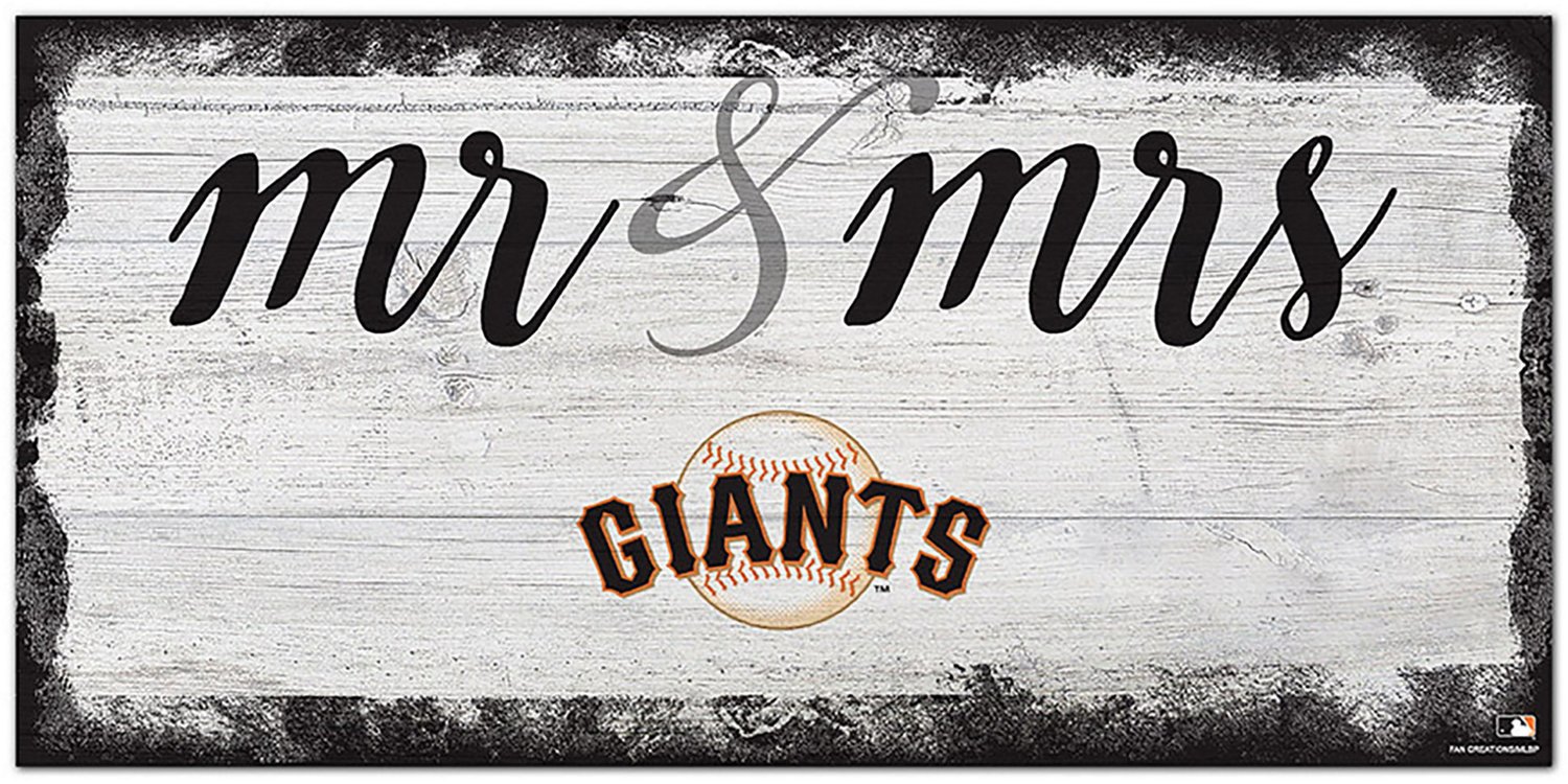 San Francisco Giants 6 x 12 Personalized Mr. & Mrs. Script Sign