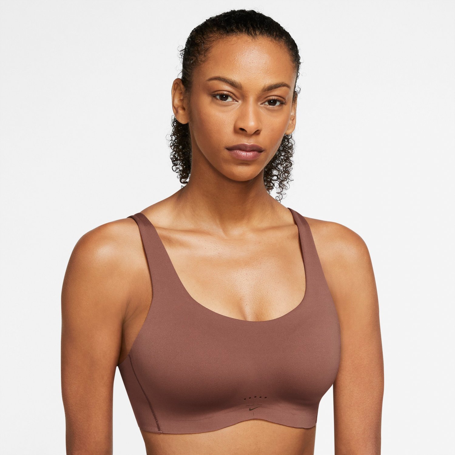 Nike: Brown Alate Sports Bra