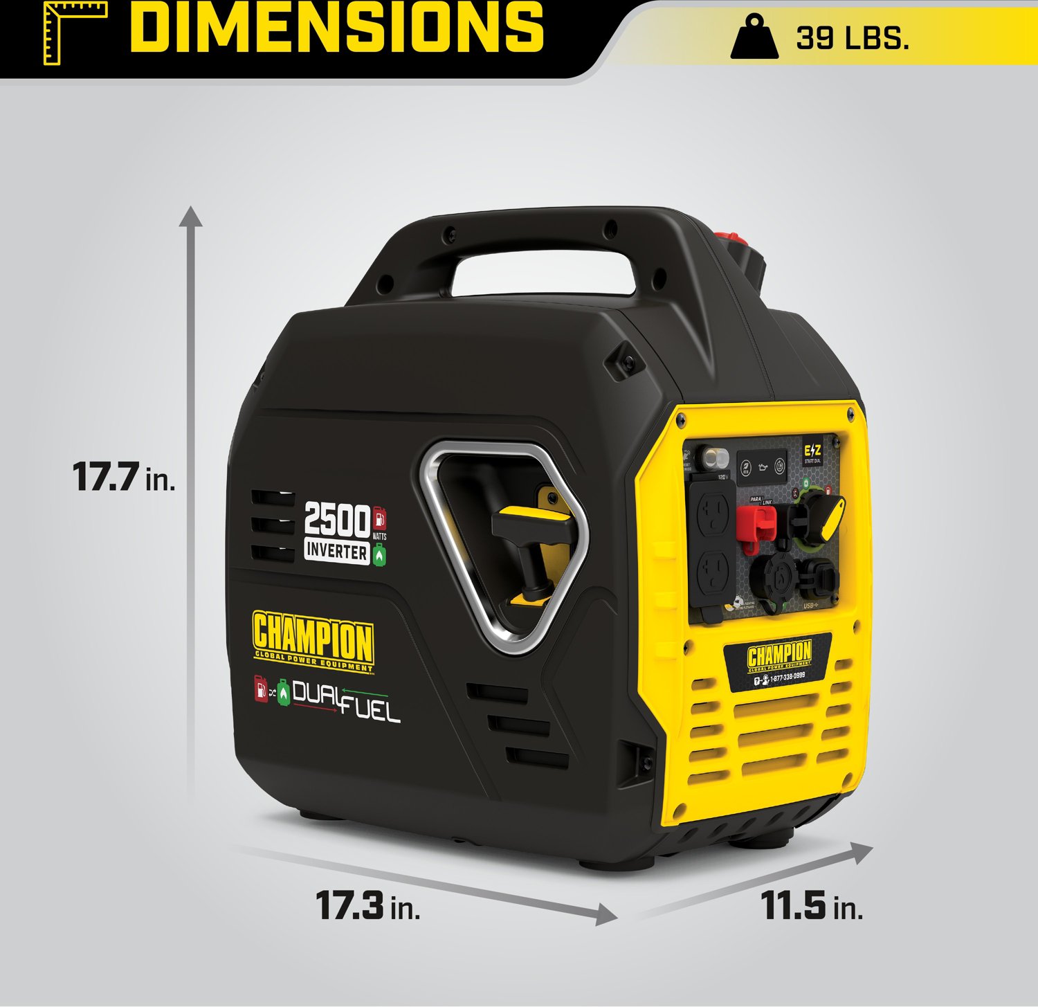 Champion 2,500-Watt Ultralight Portable Dual Fuel Inverter Generator                                                             - view number 6