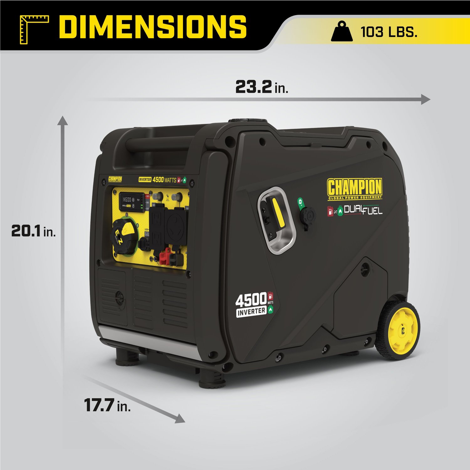 Champion 4,500Watt Portable Dual Fuel Inverter Generator with Quiet