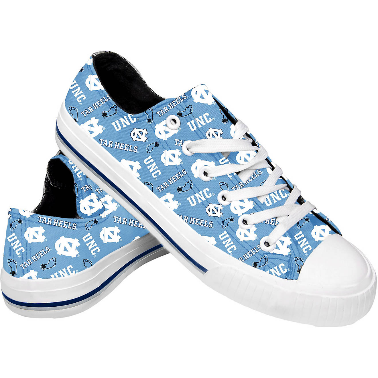 FOCO NCAA Womens Low Top Repeat Print Canvas Shoes 