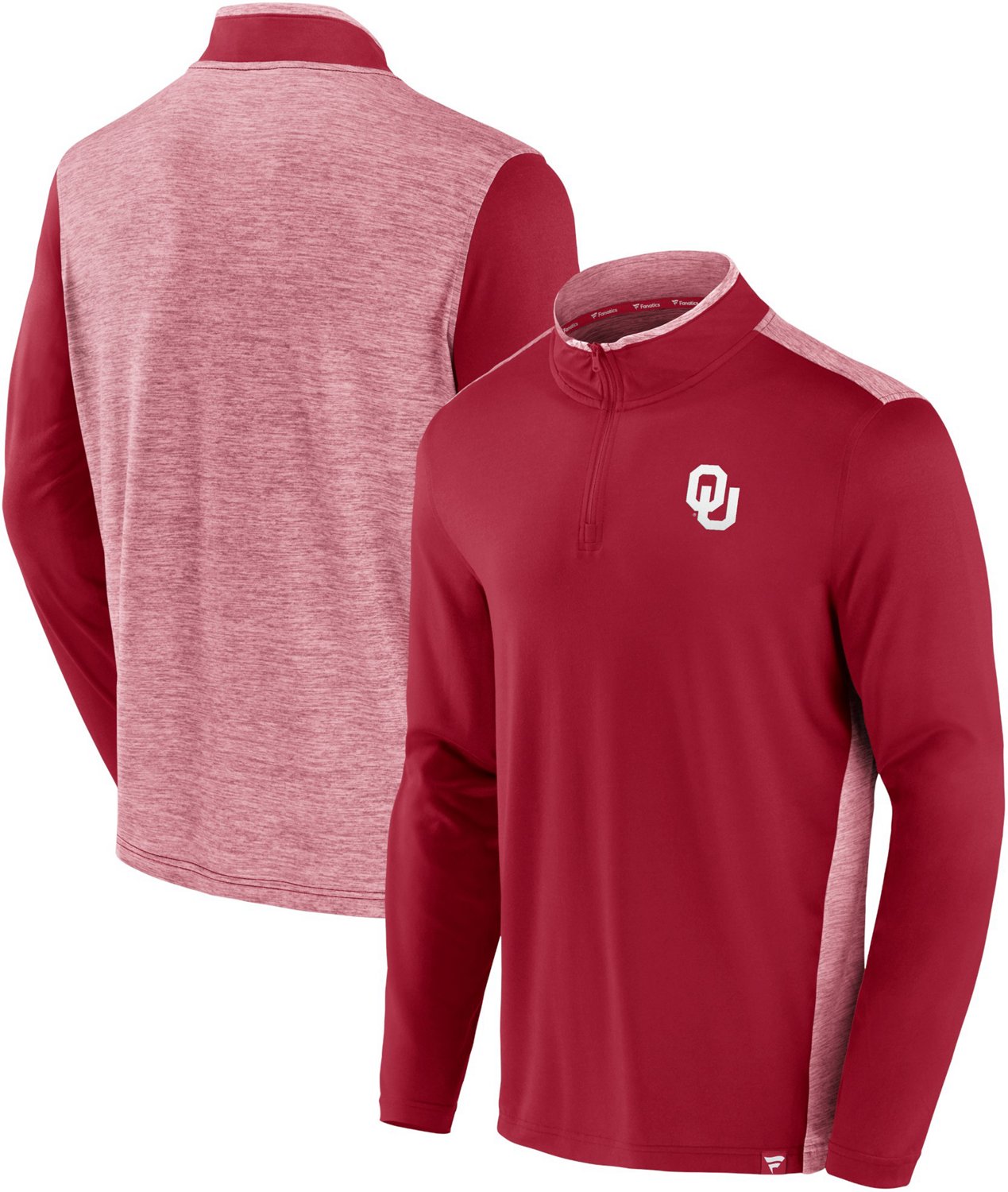 Fanatics Men's University of Oklahoma Iconic Brushed 1/4 Zip Top - view number 3