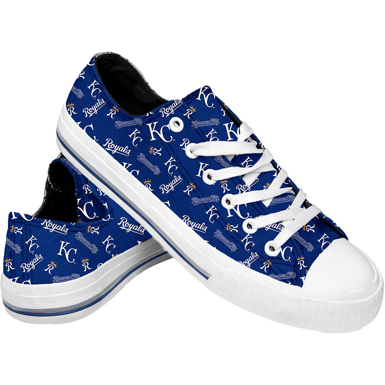 FOCO Women's Kansas City Royals Low-Top Repeat Print Canvas Shoes                                                                - view number 1