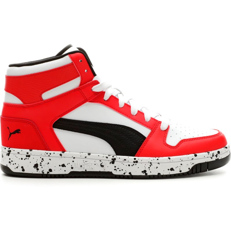 PUMA Men's Rebound LayUp Speckle Shoes White/Bright Red, 9 - Men's Active at Academy Sports product image