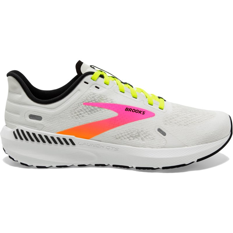 Brooks Men's Launch 9 GTS Running Shoes White/Pink, 7.5 - Men's Running at Academy Sports product image