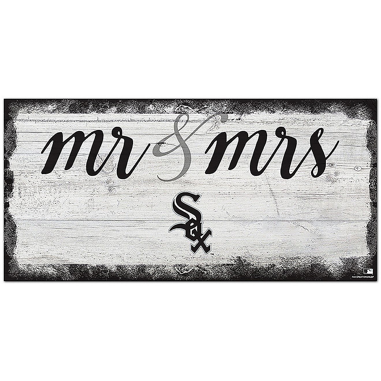Fan Creations Chicago White Sox Script Mr & Mrs 6x12 Sign                                                                        - view number 1