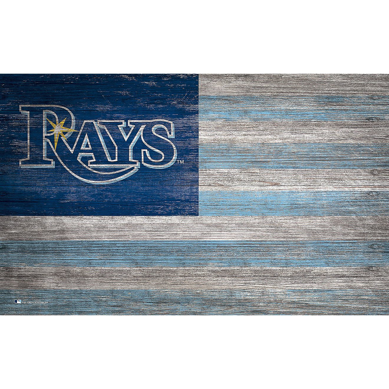 Fan Creations Tampa Bay Rays 11 in x 19 in Distressed Flag Sign                                                                  - view number 1