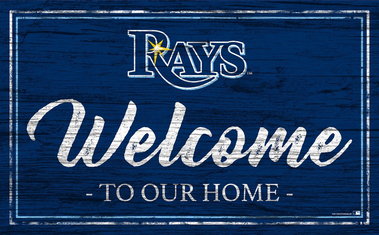 Fan Creations Tampa Bay Rays Team Color 11 in x 19 in Welcome Sign