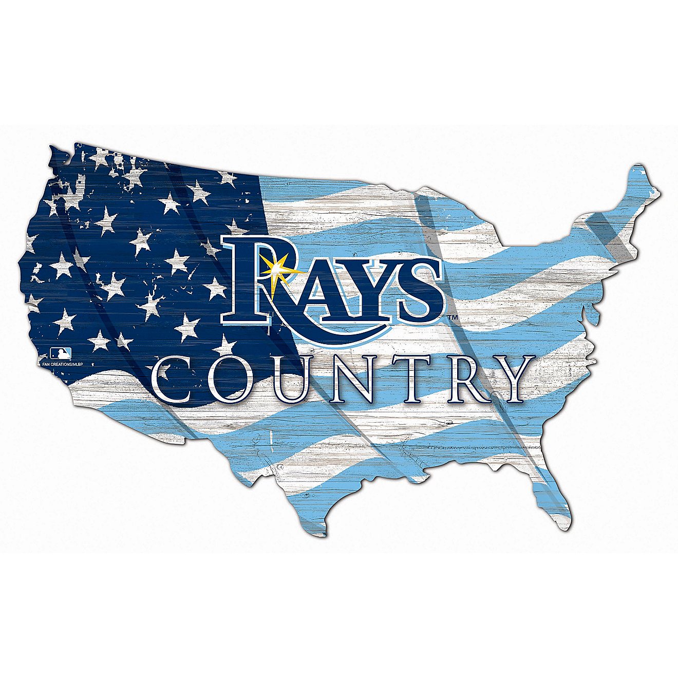Fan Creations Tampa Bay Rays USA Shape Cutout Wall Decor                                                                         - view number 1
