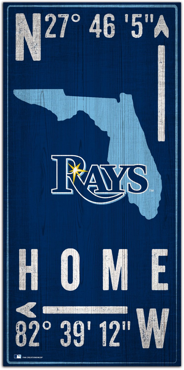 Fan Creations Tampa Bay Rays Coordinates 6 in x 12 in Sign