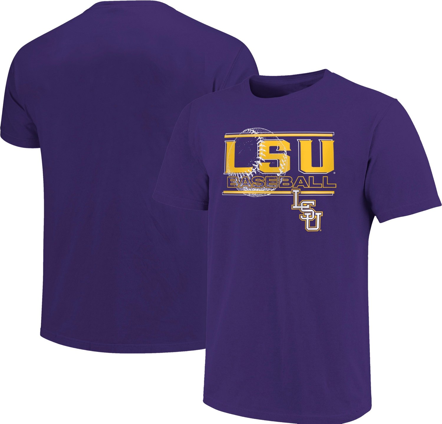 Image One Men's Louisiana State University Baseball Overlay Graphic Short Sleeve Tshirt Academy