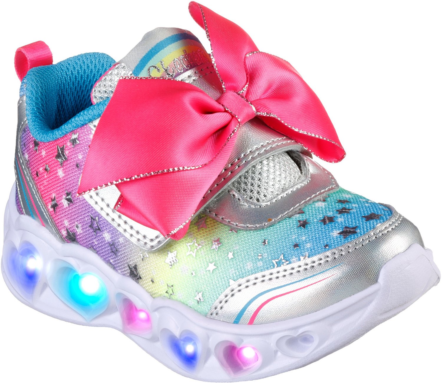 SKECHERS Toddler Girls’ Heart Lights All About Bows Shoes | Academy