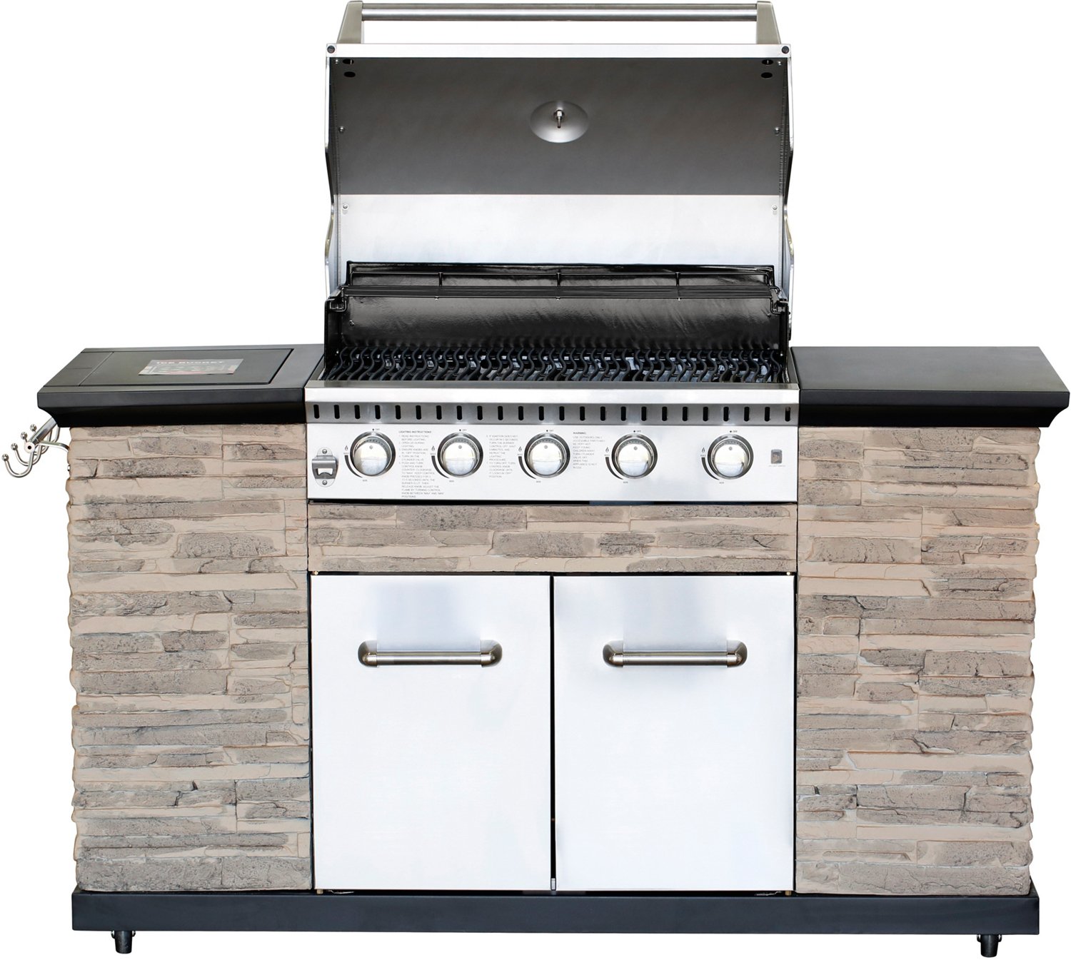 Outdoor Gourmet 5-Burner Cut Stone Island Grill | Academy