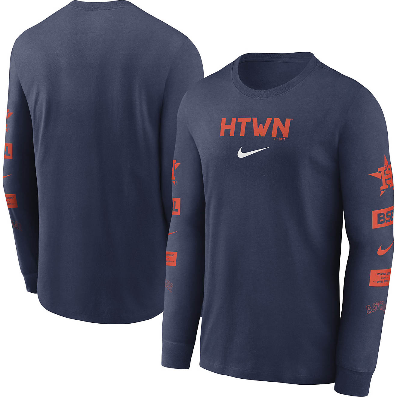 Nike Men’s Houston Astros Double Header Long Sleeve T-shirt | Academy