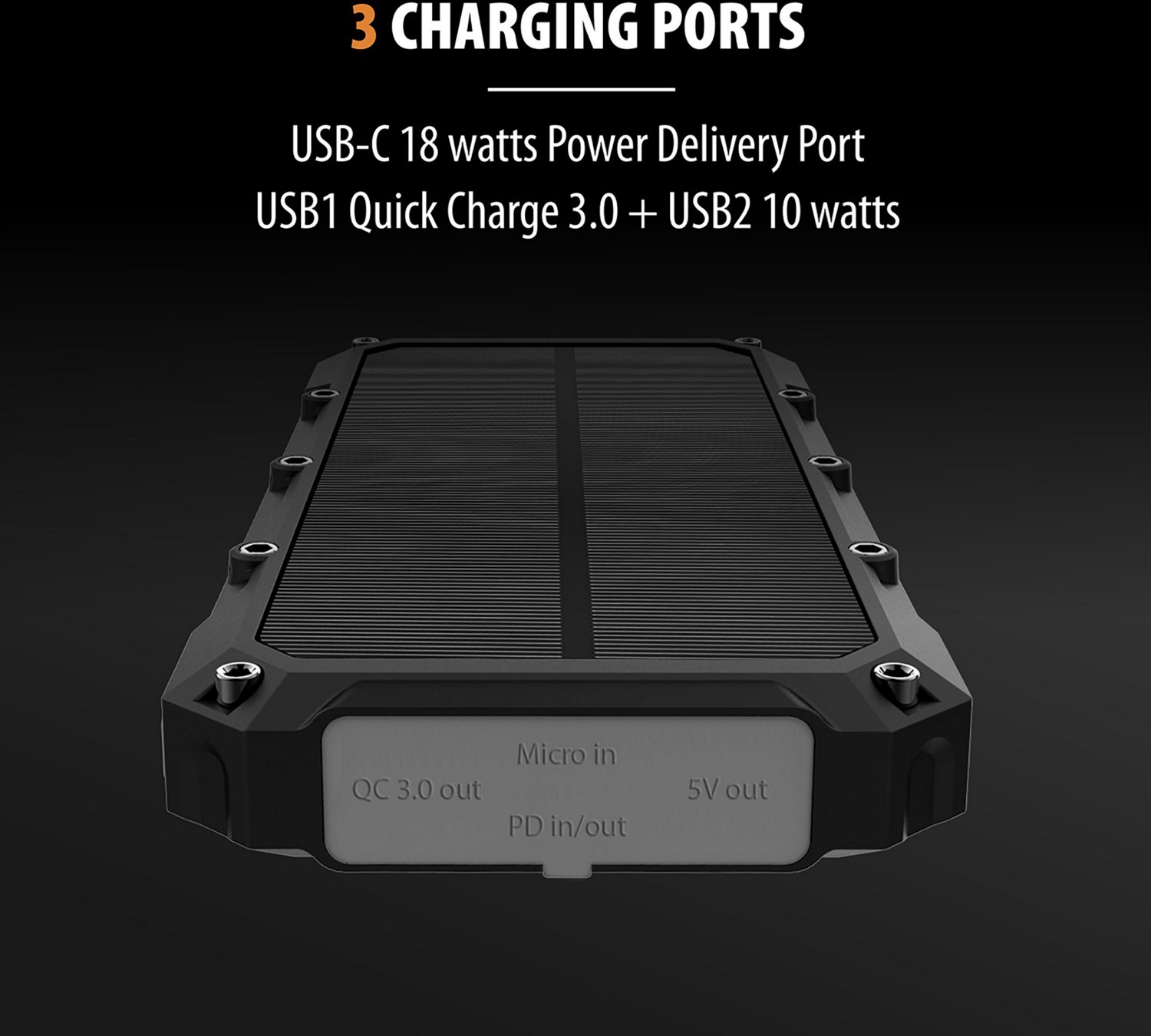 Tough Tested ROC 10,000 mAh Wireless Solar Power Bank                                                                            - view number 5