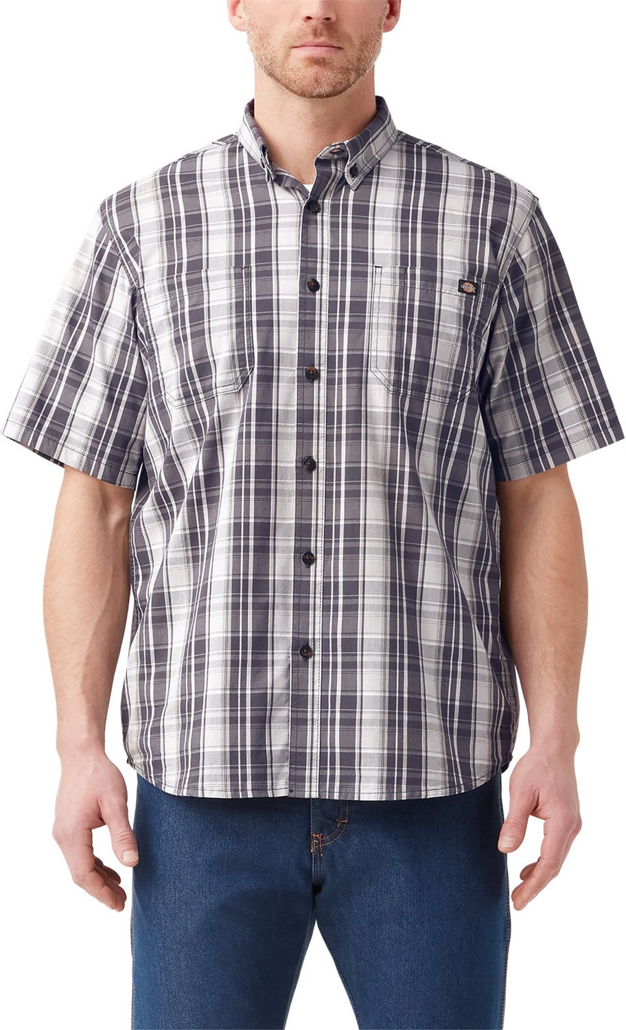 Dickies Men's Flex Woven Plaid Button Down Work Shirt | Academy