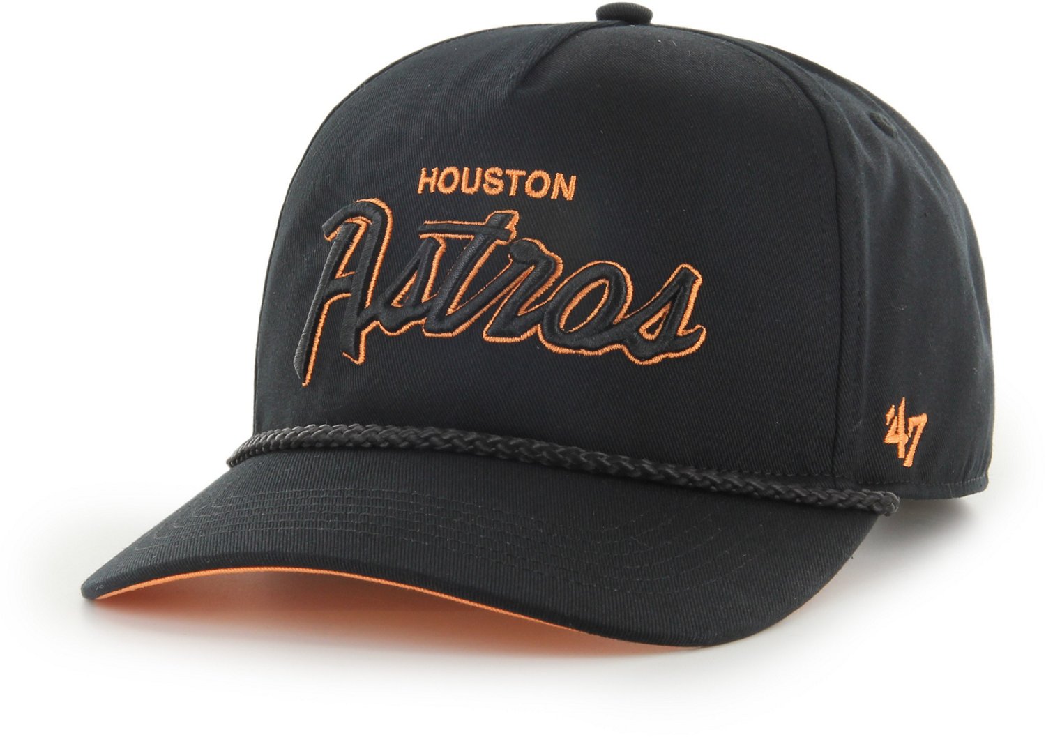 Houston's Astros Retro Script fitted hats are also available