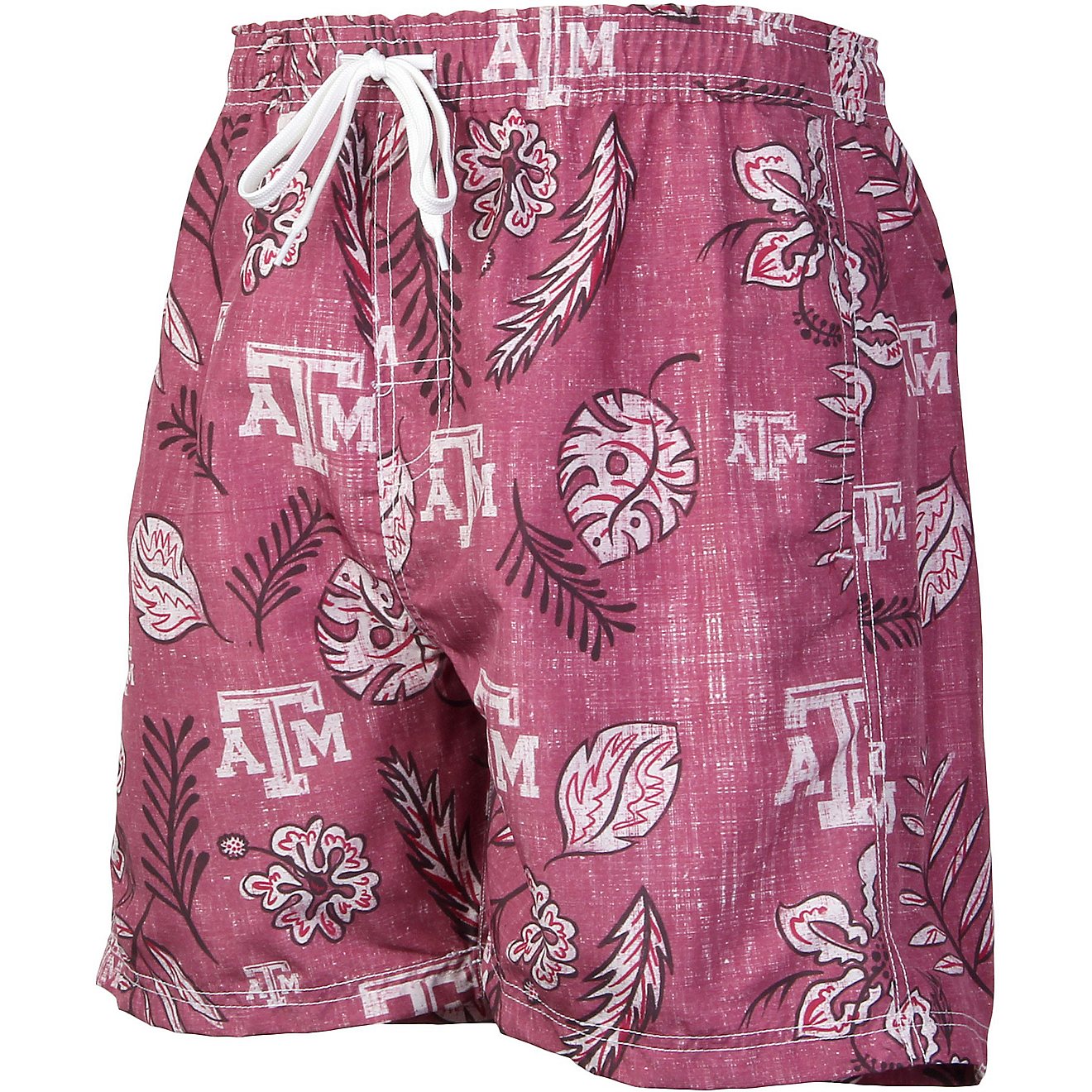 Wes and Willy Men’s Texas A&M University Vintage Floral Swim Trunks                                                            - view number 1