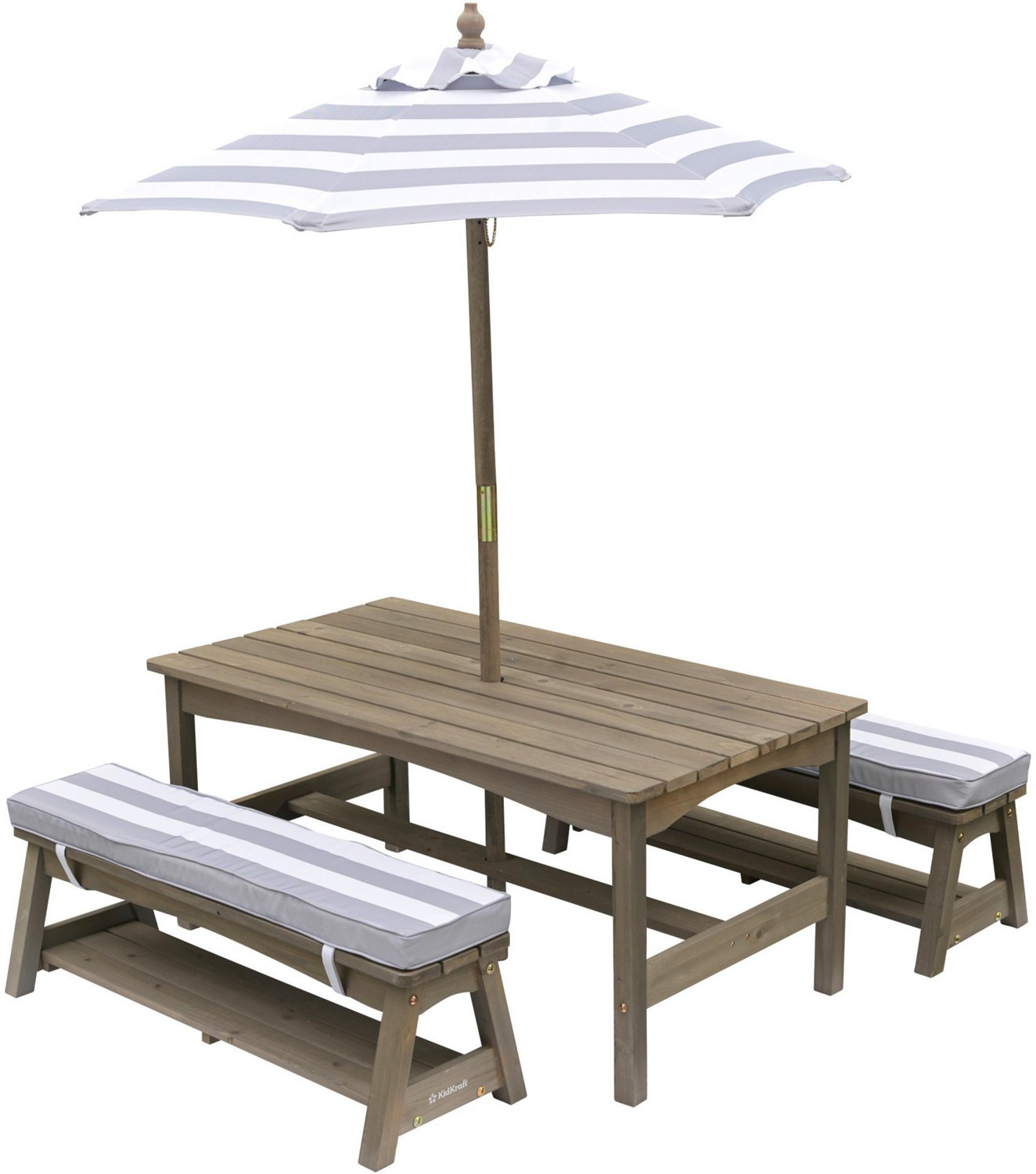 KidKraft Outdoor Table And Bench Set With Cushions And Umbrella Academy   20872133