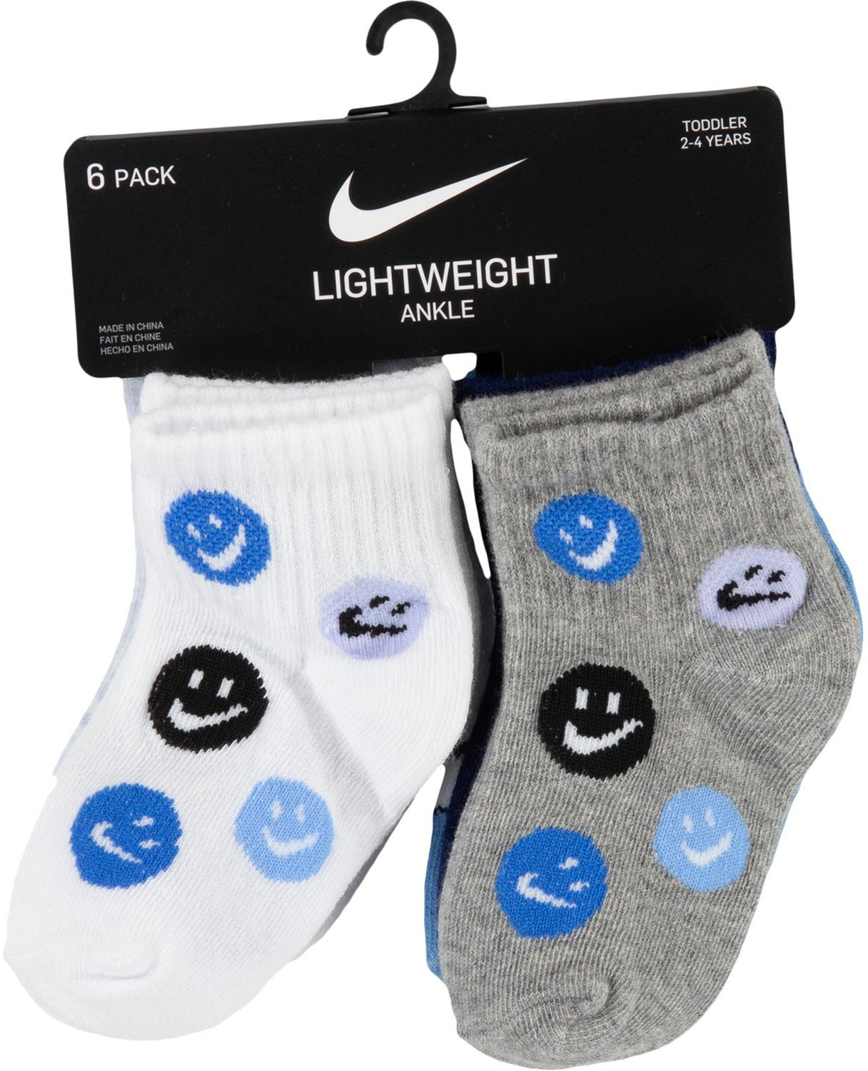 Nike Kids’ Swoosh Smiley Quarter Socks 6Pack Academy