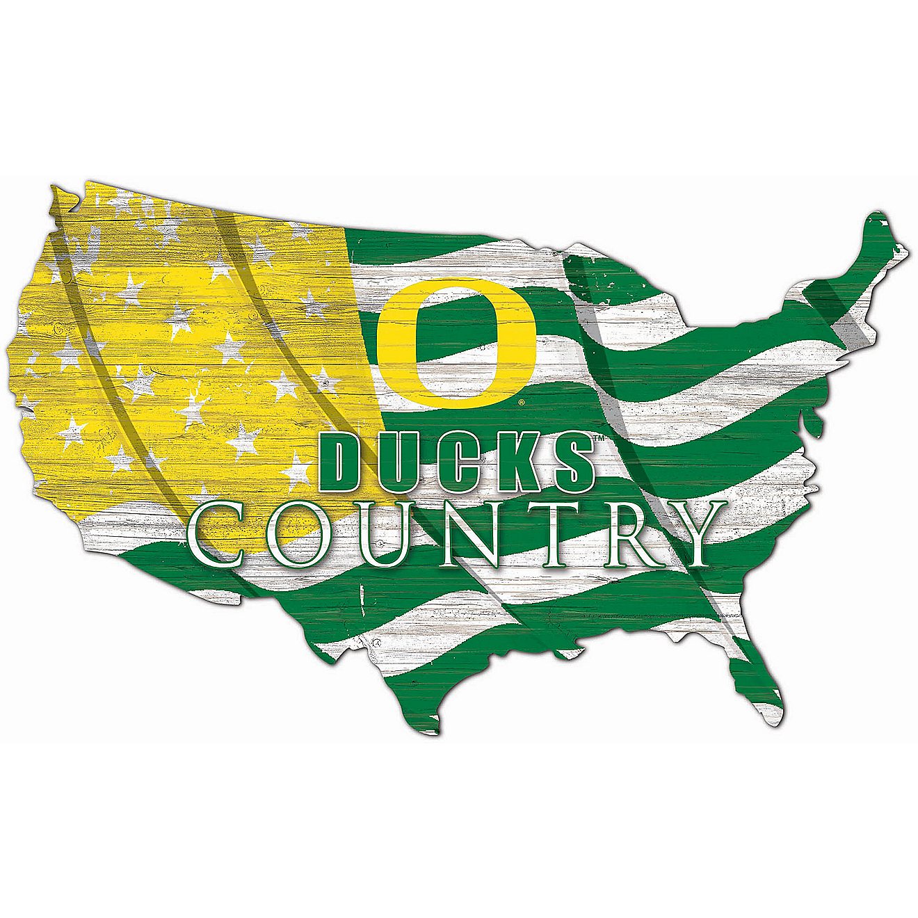 Fan Creations University of Oregon USA Shape Flag Sign                                                                           - view number 1