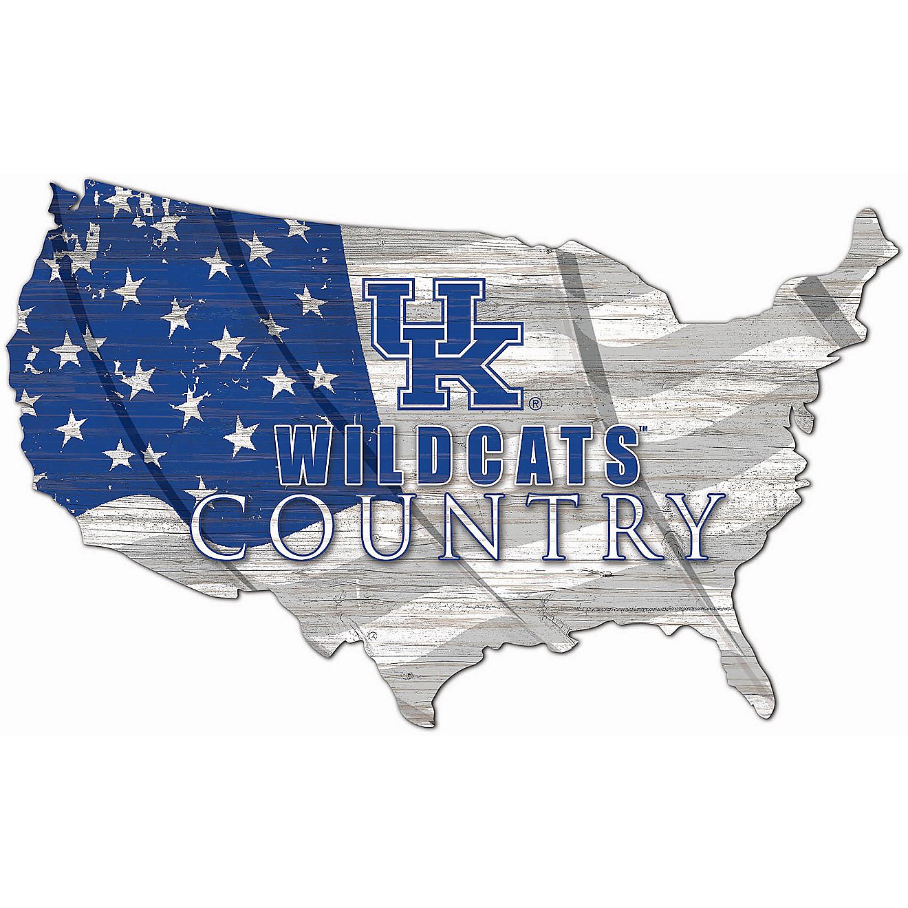 Fan Creations University of Kentucky USA Shape Flag Cutout 12 in x 18 in Sign                                                    - view number 1