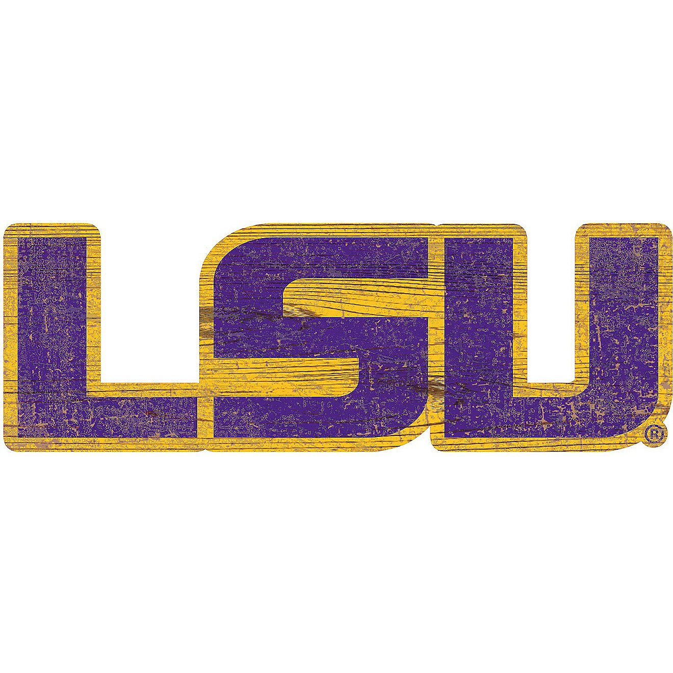 Fan Creations Louisiana State University Distressed Logo Cutout Sign                                                             - view number 1