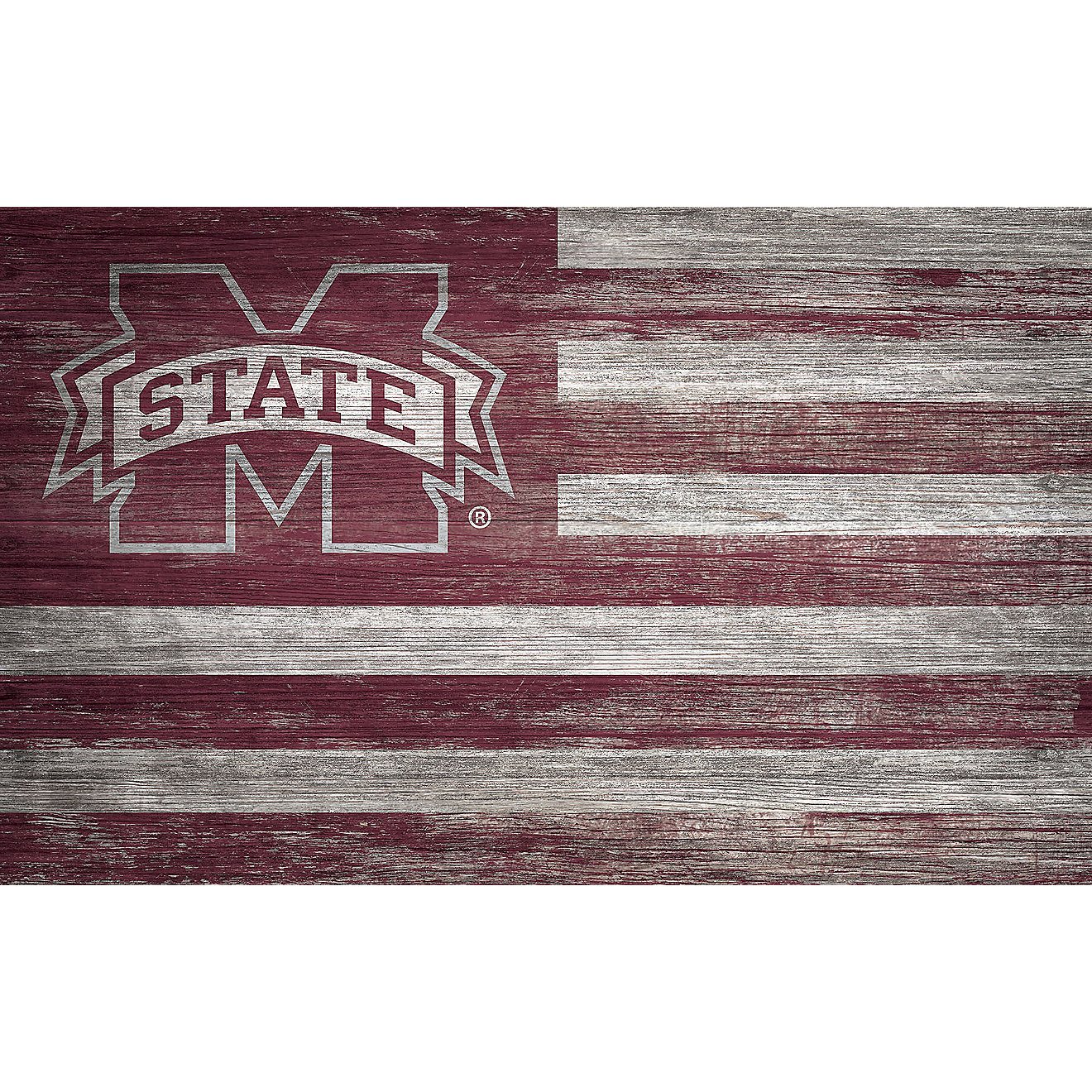 Fan Creations Mississippi State University Distressed Flag 11 in x 19 in Sign                                                    - view number 1
