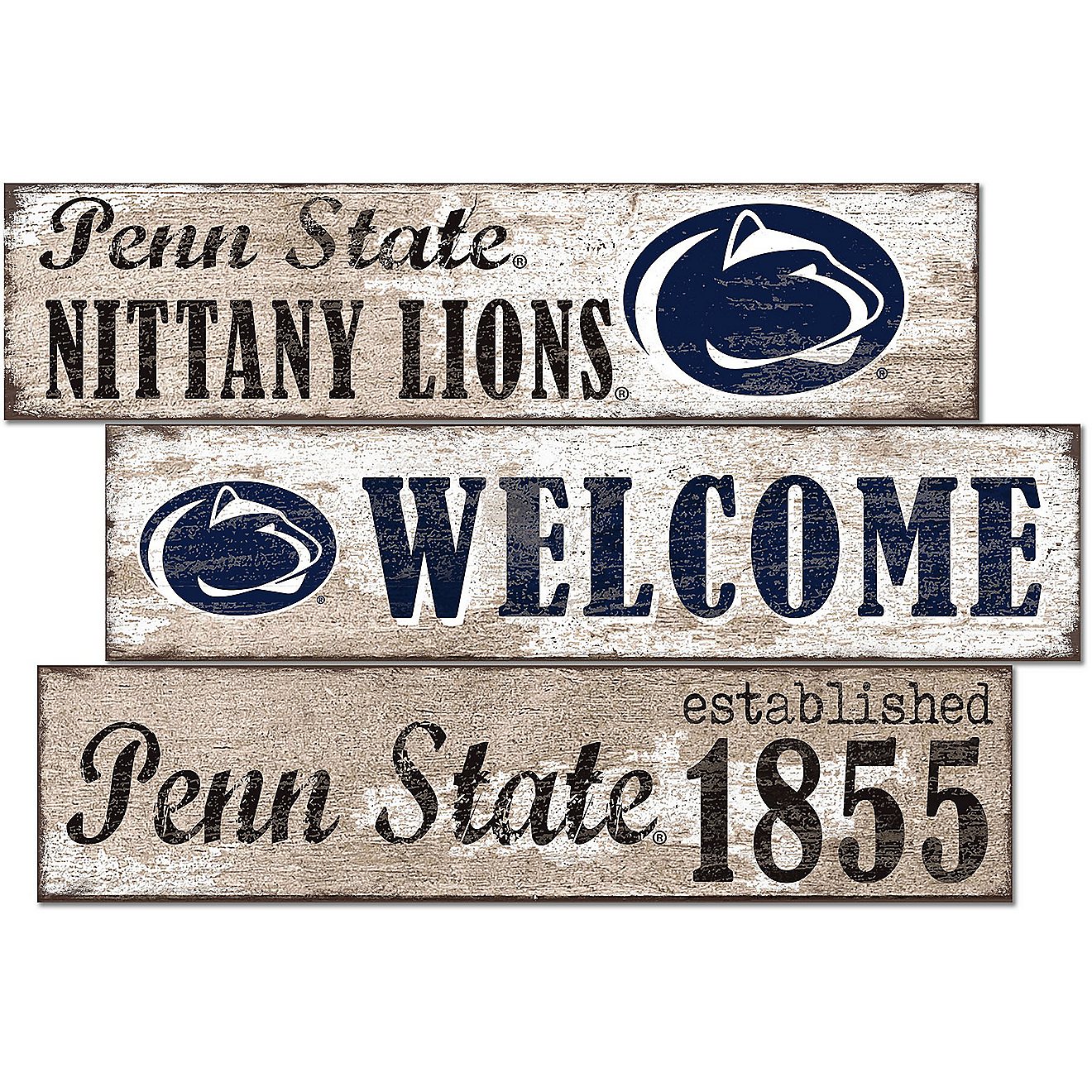 Fan Creations Penn State Welcome 3 Plank Decor                                                                                   - view number 1