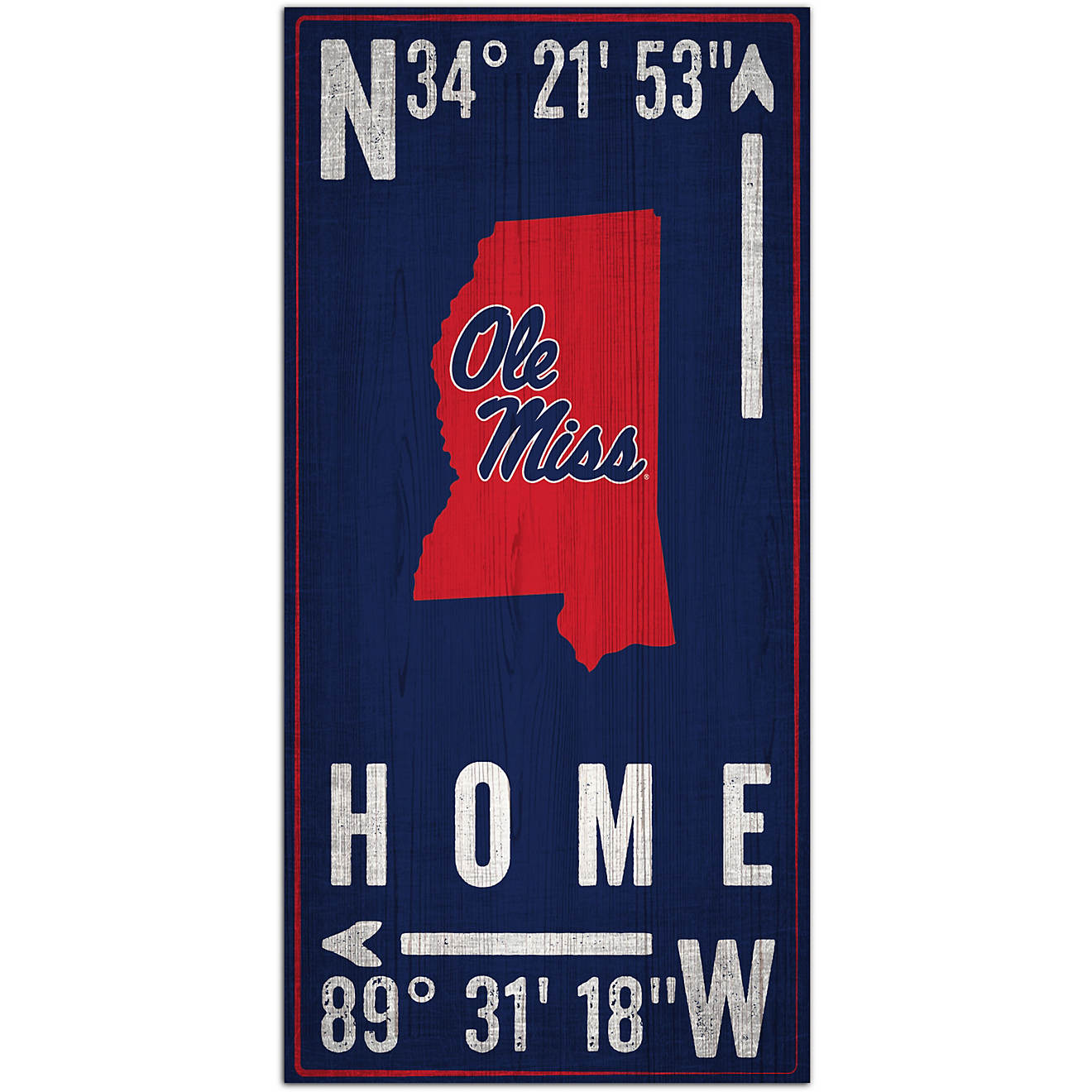 Fan Creations University of Mississippi Coordinate 6x12 Sign                                                                     - view number 1