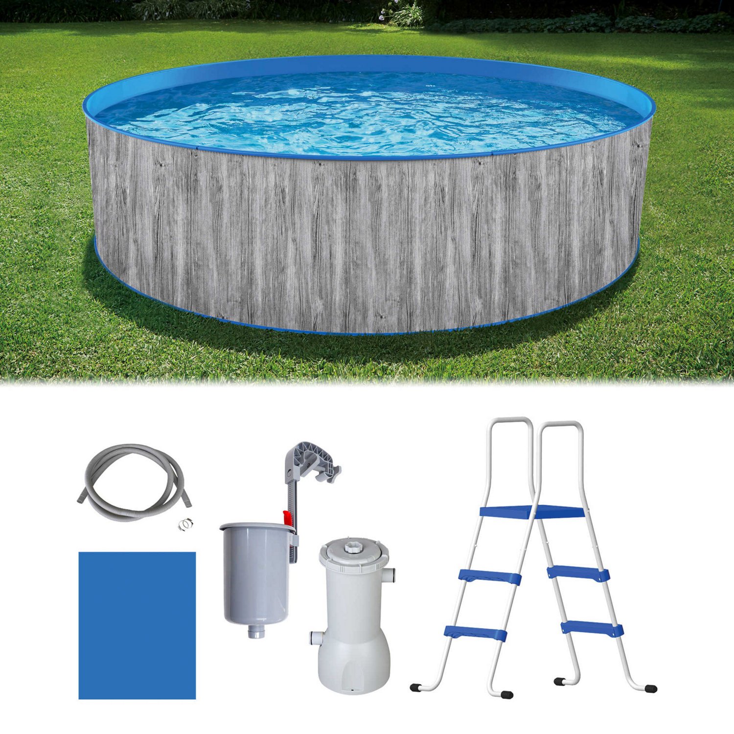 Blue Wave Capri 12 ft Round Steel Wall Pool Package                                                                              - view number 7