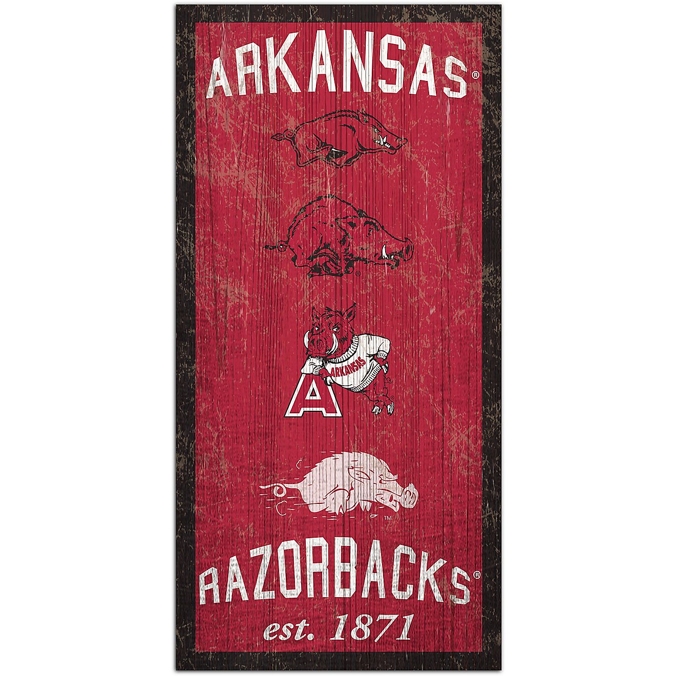 Fan Creations University of Arkansas Heritage 6 in x 12 in Sign                                                                  - view number 1