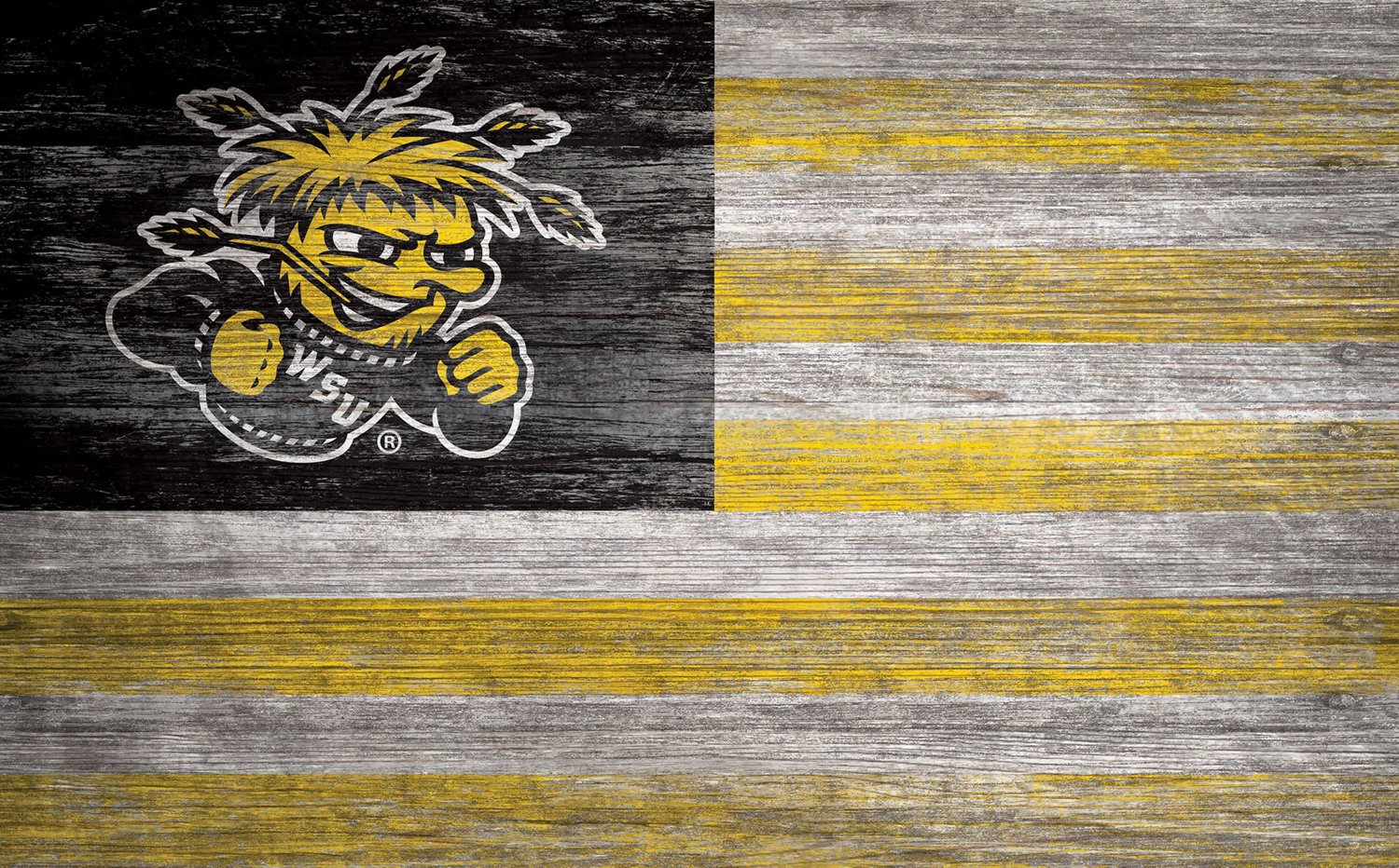 Fan Creations Wichita State University Distressed Flag 11 in x 19 in Sign
