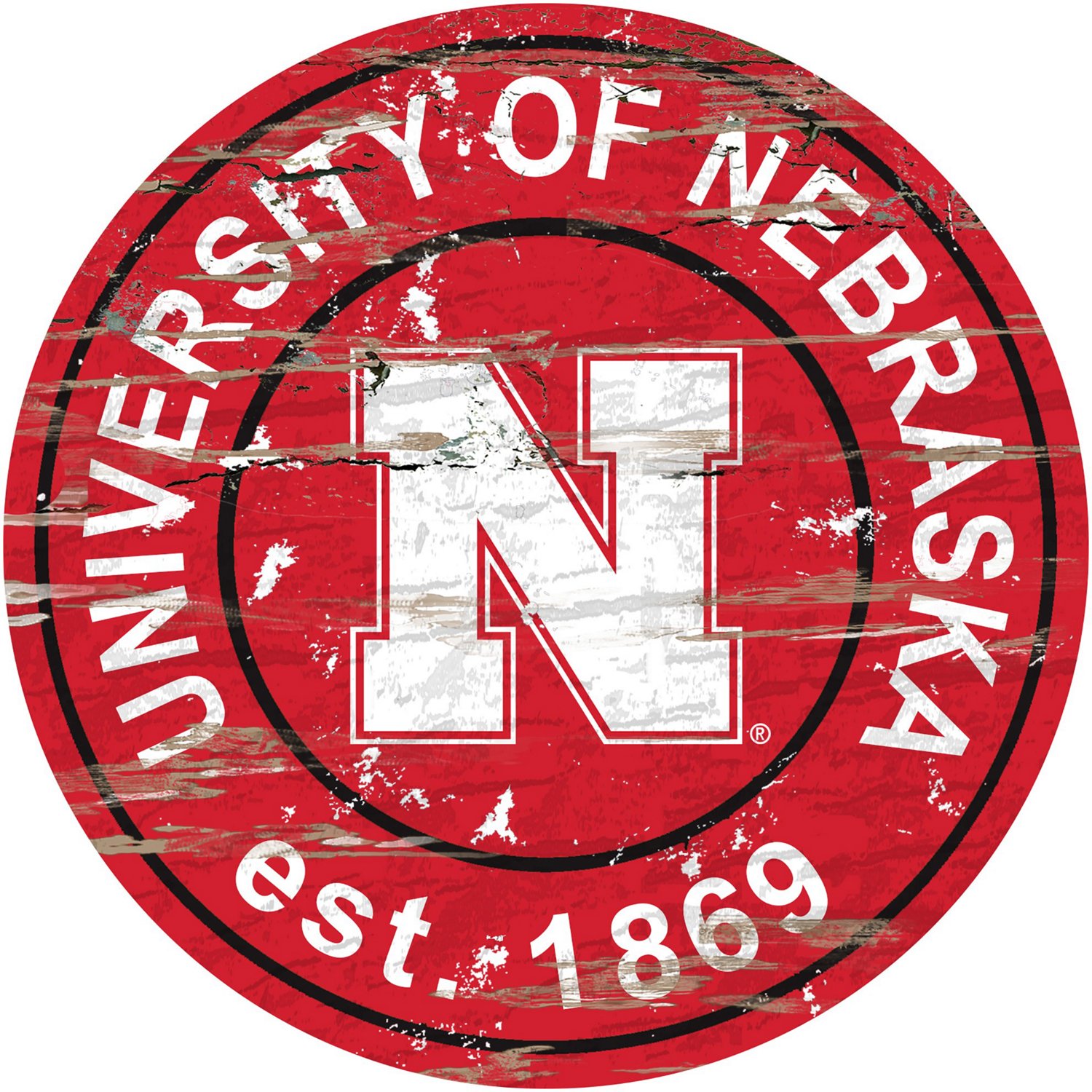 Fan Creations University of Nebraska Distressed Round Sign | Academy