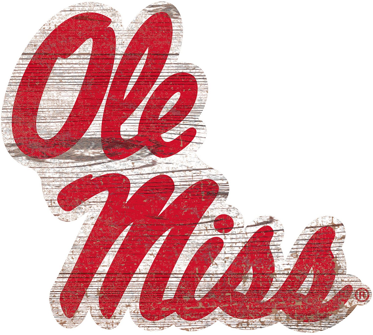 Fan Creations University of Mississippi Distressed Logo Cutout Sign