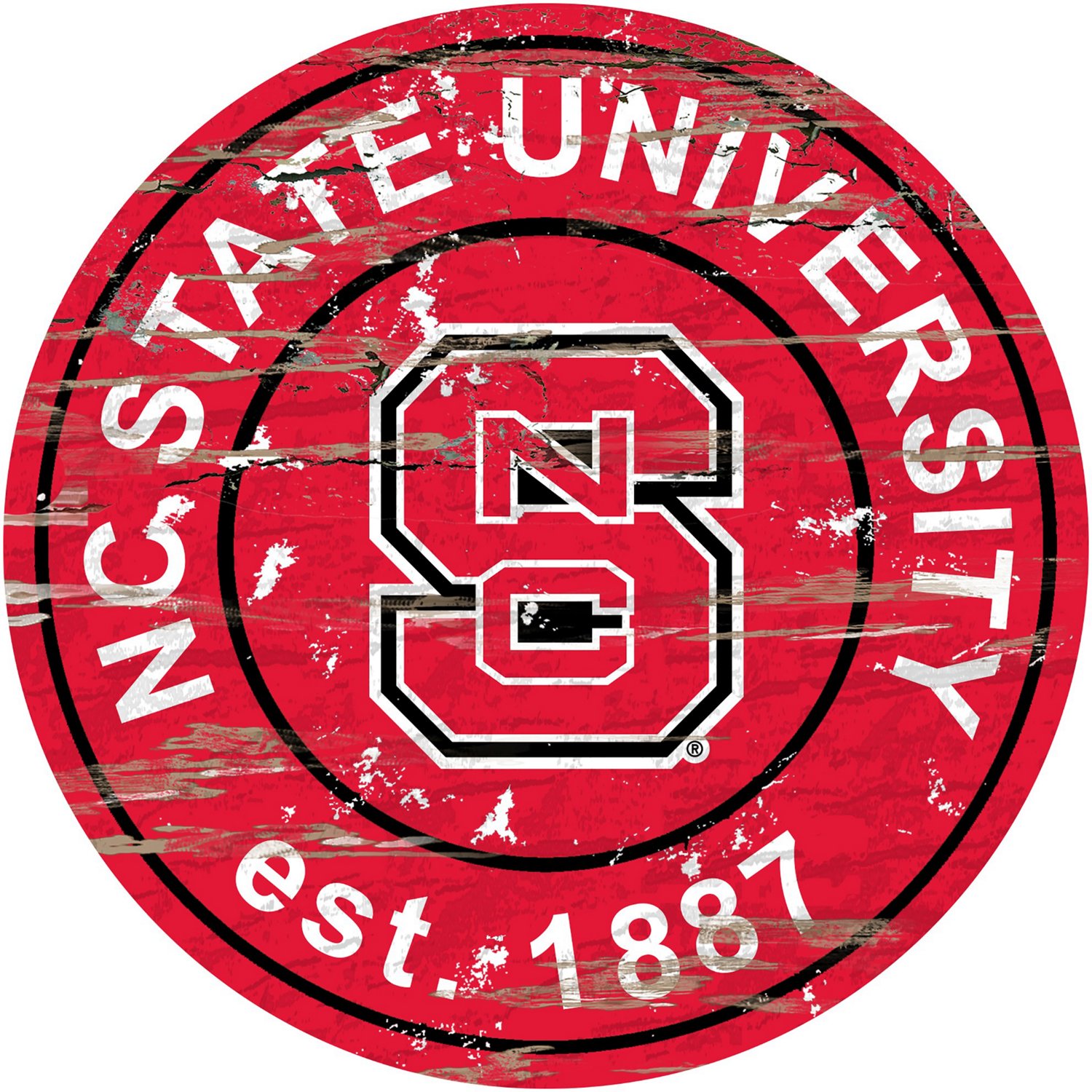 Fan Creations North Carolina State University Distressed Round Sign ...