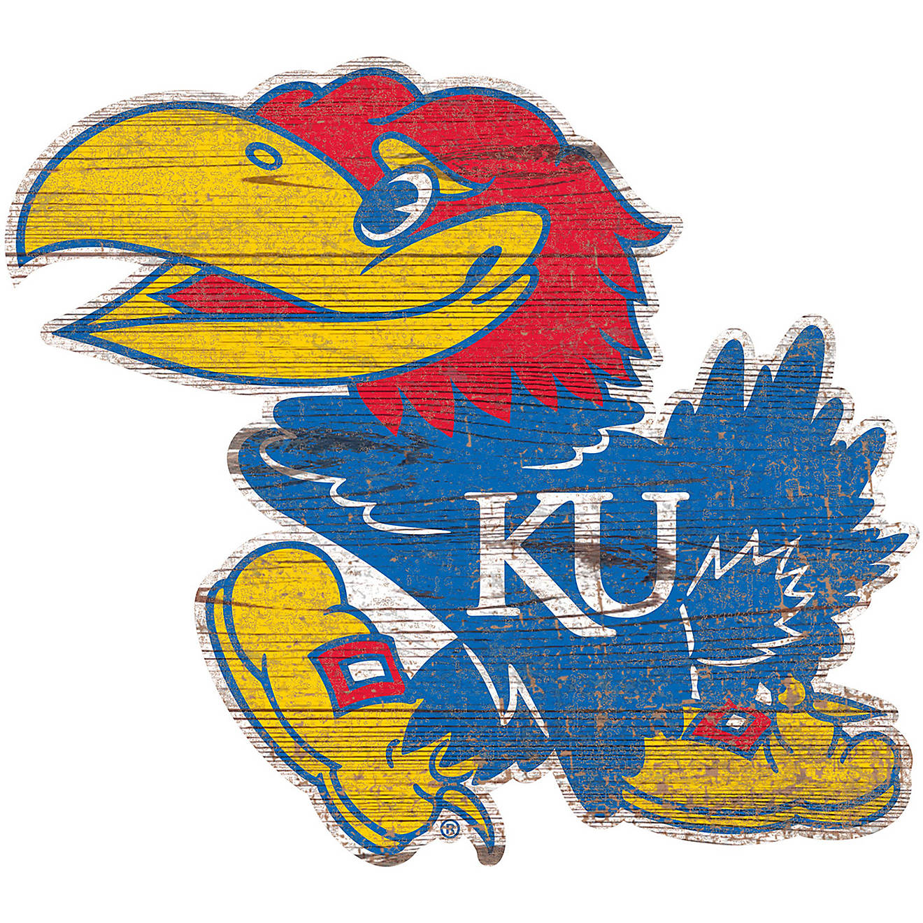 Fan Creations University of Kansas Distressed Logo Cutout Sign                                                                   - view number 1