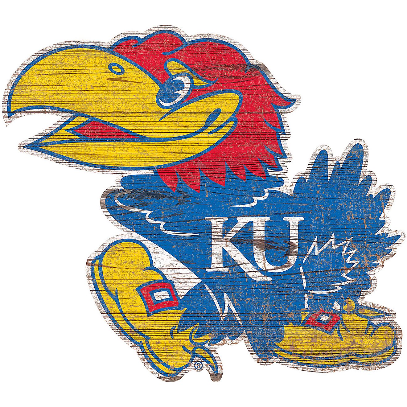 Fan Creations University of Kansas Distressed Logo Cutout Sign                                                                   - view number 1