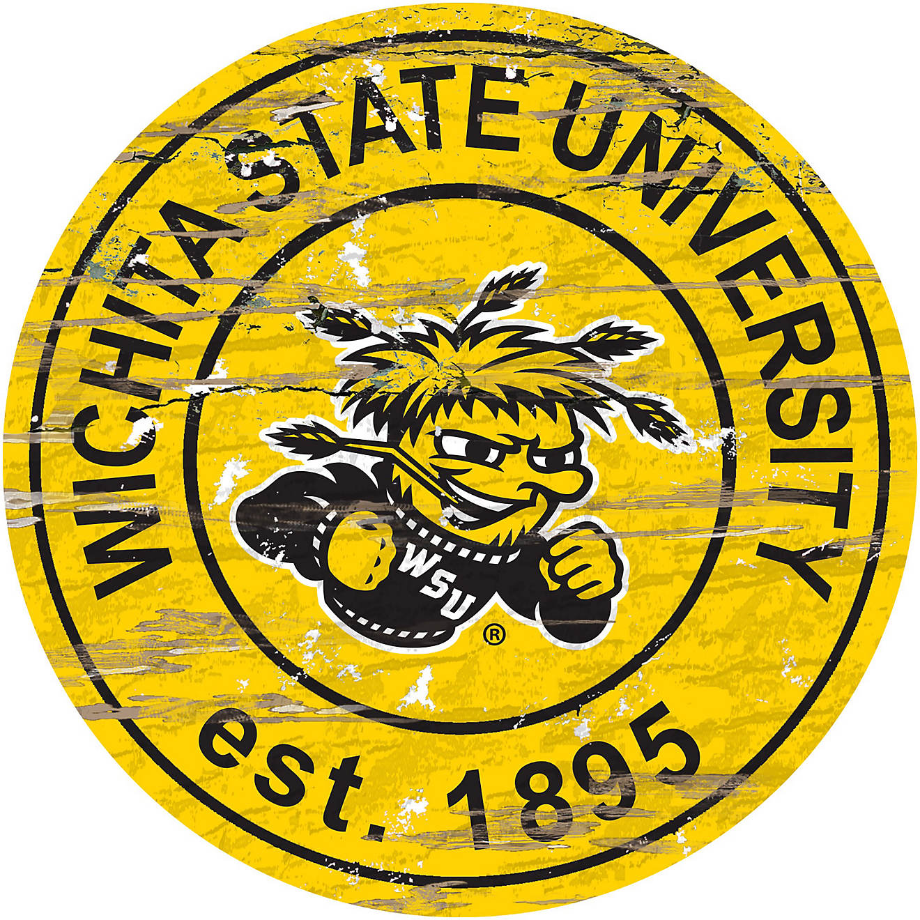 Fan Creations Wichita State University Distressed Round Sign                                                                     - view number 1