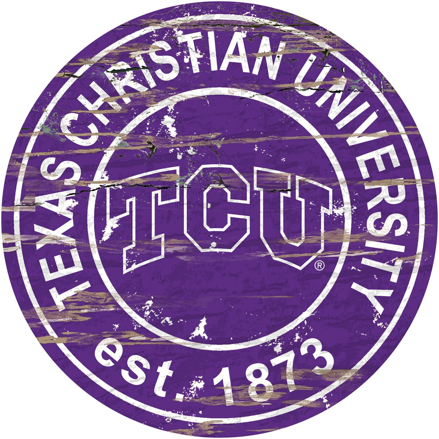 Fan Creations Texas Christian University Distressed Round Sign | Academy