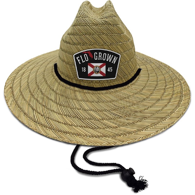 FLOGROWN Adults' Rough Tide Straw Hat Beige/Khaki - Men's Hunting/Fishing Headwear at Academy Sports
